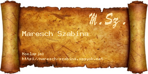 Maresch Szabina névjegykártya
